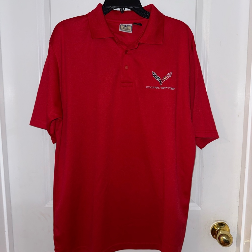 Corvette Red Polo Shirt Size Large